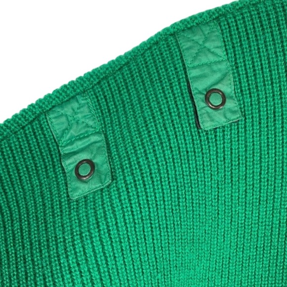VTG 80’s Rare Navigare Men’s Green Sweater with Green Nylon Embellishments. - Picture 7 of 12